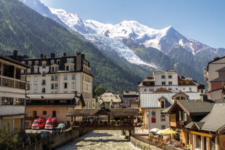 Chamonix mit Blick auf Mont Blanc
