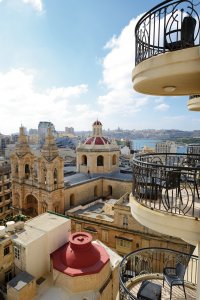 Blick über Sliema und Valletta
