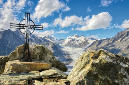 Fantastische Aussicht vom Eggishorn Richtung Aletschgletscher