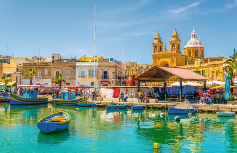 Fischerboote am Hafen von Marsaxlok