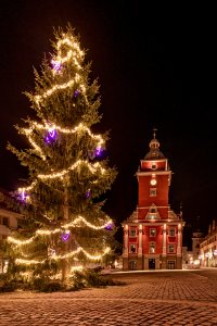 Rathaus in Gotha zur Weihnachtszeit