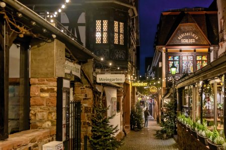 Drosselgasse in der Vorweihnachtszeit 