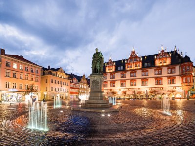 Coburg: Prinz Albert Denkmal am Marktplatz