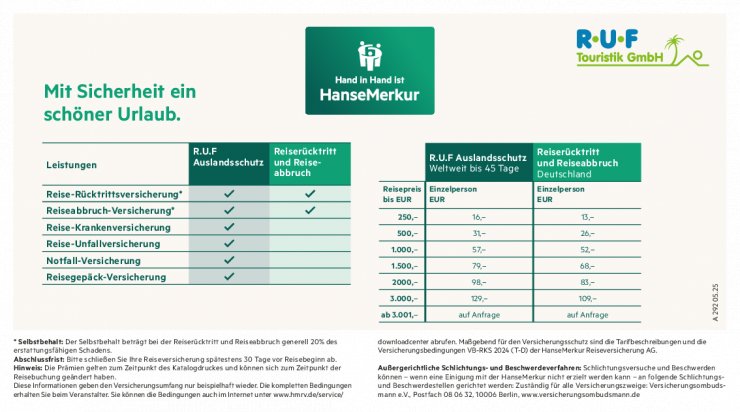 Reiserücktrittsversicherung HanseMerkur