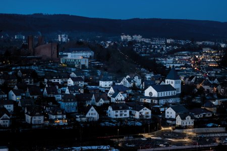 Stadt Meschede mit der Abtei Königsmünster