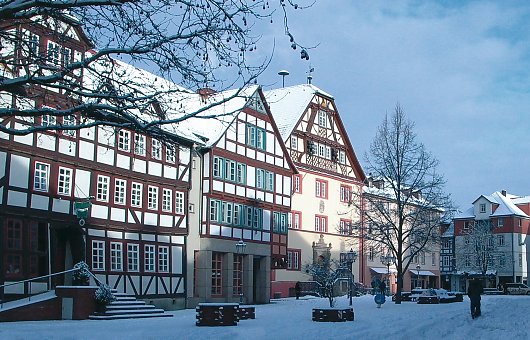 Marktplatz im Schnee, Rotenburg an der Fulda © Verkehrs- und Kulturamt Rotenburg